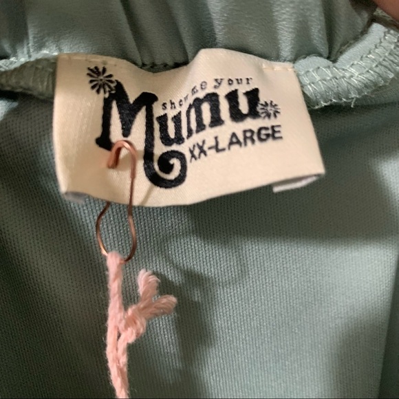 NWT Show Me Your Mumu Amanda Maxi Dress in Silver Sage Crisp sz XXL - Picture 3 of 5